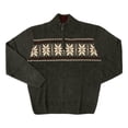 thumbnail image 1 of Haggar Men's Festive Fair Isle Extra Warm Quarter Zip Sweater (Charcoal Heather, L), 1 of 2