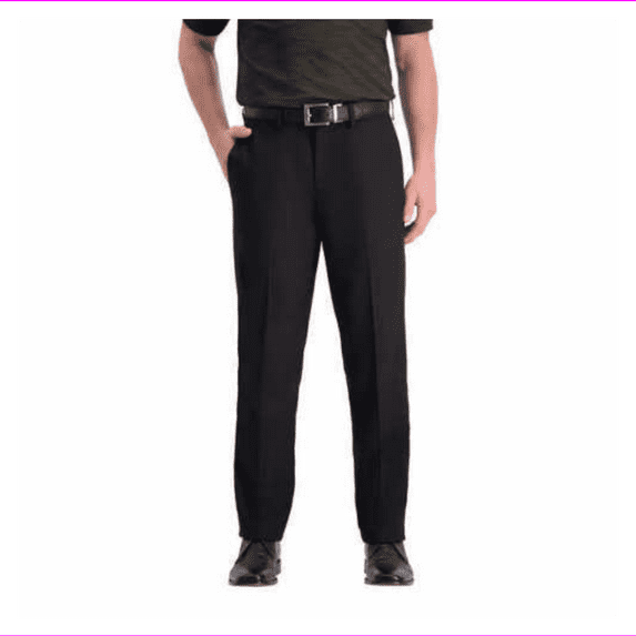 Haggar Men's In Motion Performance Straight Fit Stretch Pants 38W-32L/Black