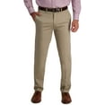 thumbnail image 1 of Haggar Men's Iron Free Premium Khaki Straight Fit Flat Front Flex Waist Casual Pant 42W x 32L Medium Khaki, 1 of 6