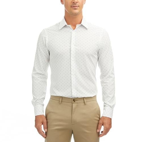 Recycled Polyester Business Shirt Haggar Men's Performance Slim Fit Dress  Shirt - Long Sleeve, Non-Iron, Moisture Control Haggar Shirts