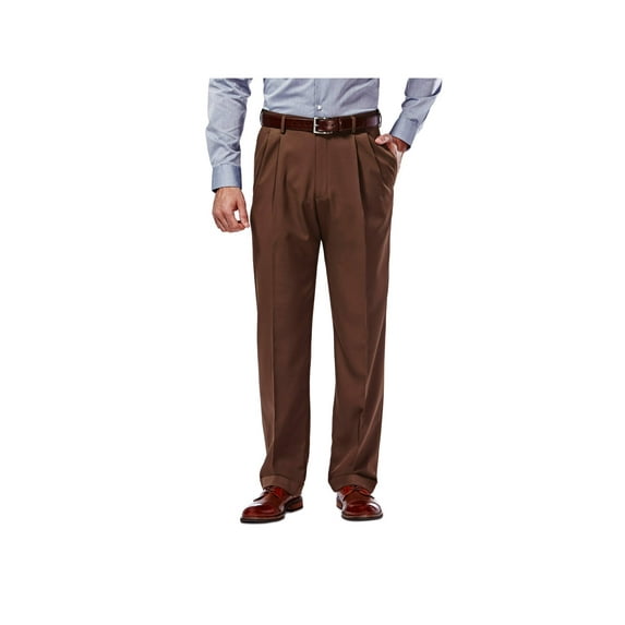Haggar Men's Mynx Gabardine Pleat Front Dress Pant Classic Fit 11111836245