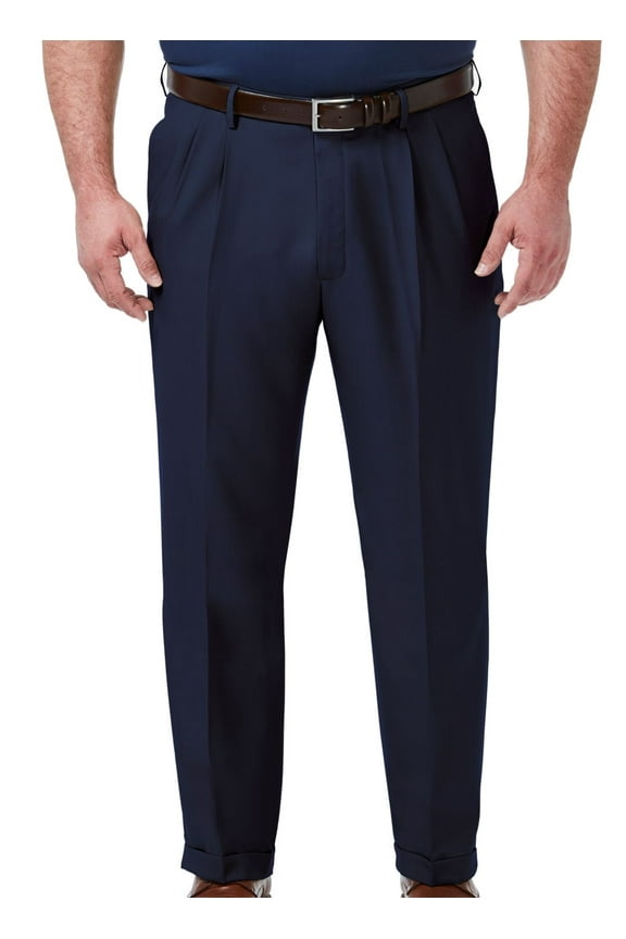 Men's Pants 50X32 B&T Classic Fit Wrinkle-Free Dress Blue 50