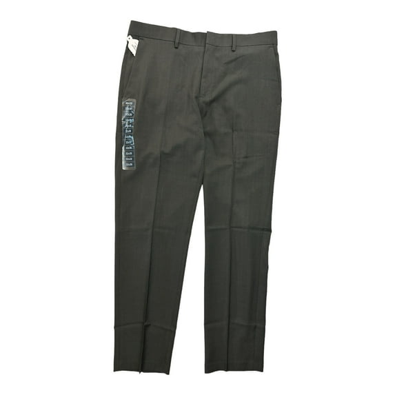 Haggar Men's Performance Comfort Stretch Flat Front Dress Pant, Straight Fit (Dark Grey, 40x30)