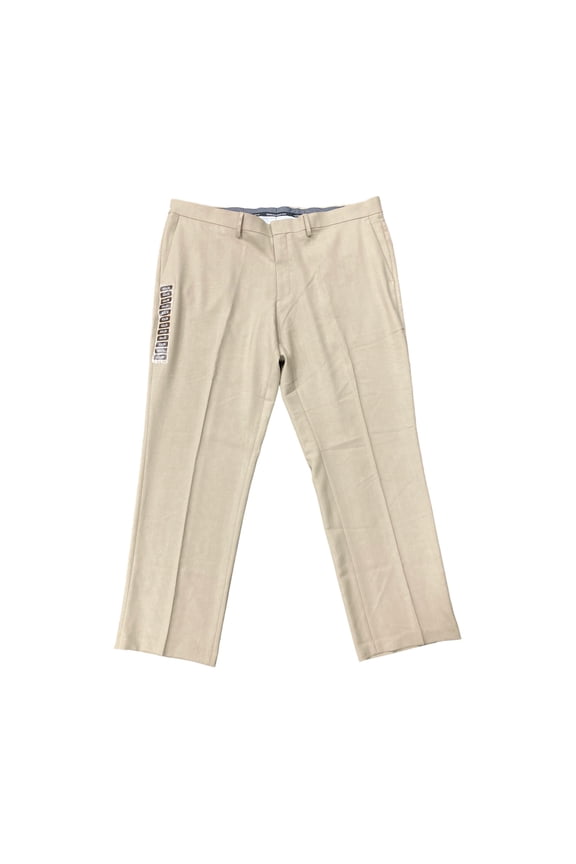 Men's Performance Stretch Comfort Flat Front Dress Pant, Straight Fit (Med Khaki, 40x29)