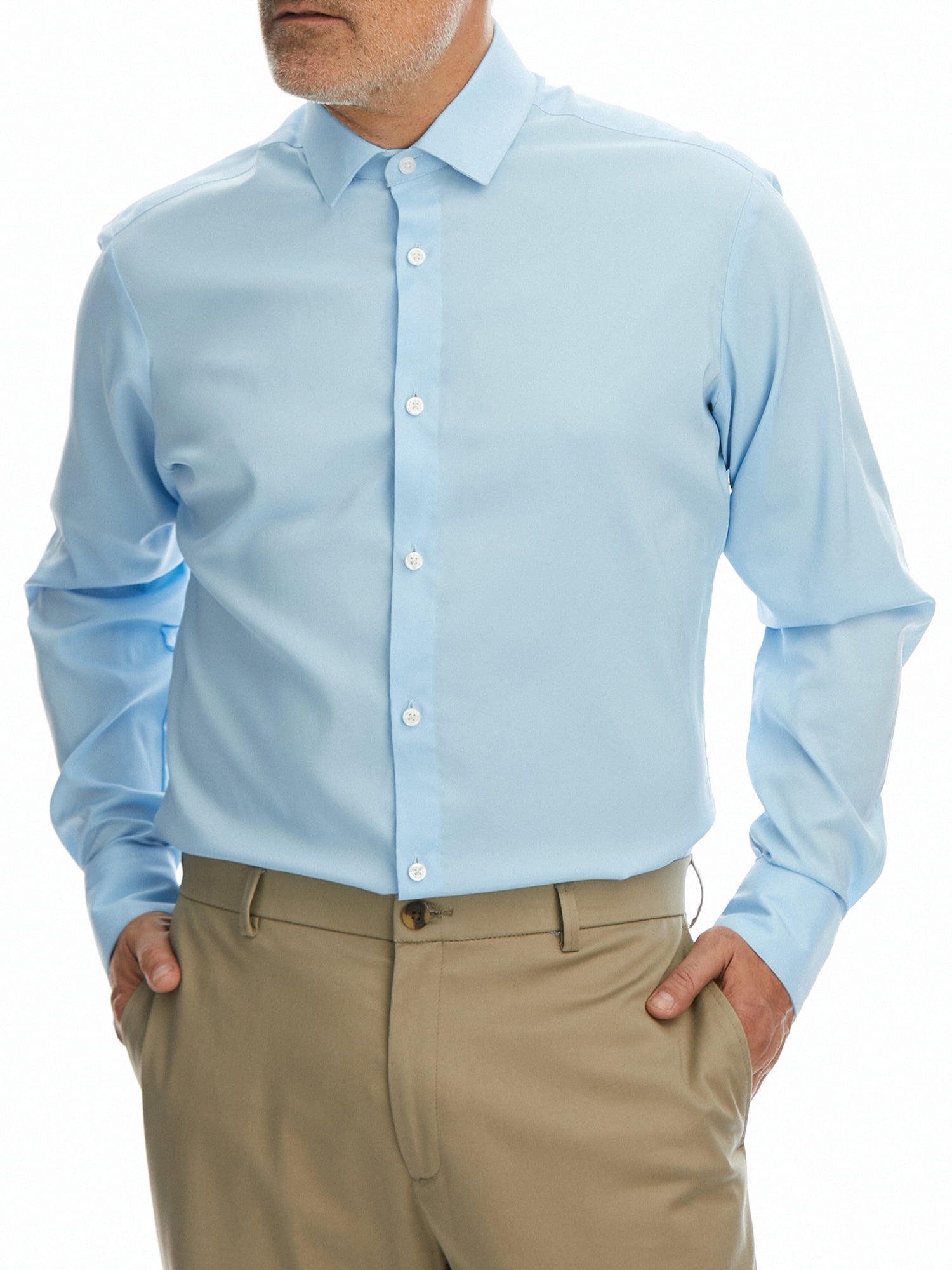 Haggar Men’s Performance Stretch Dress Shirt With Long Sleeves ...