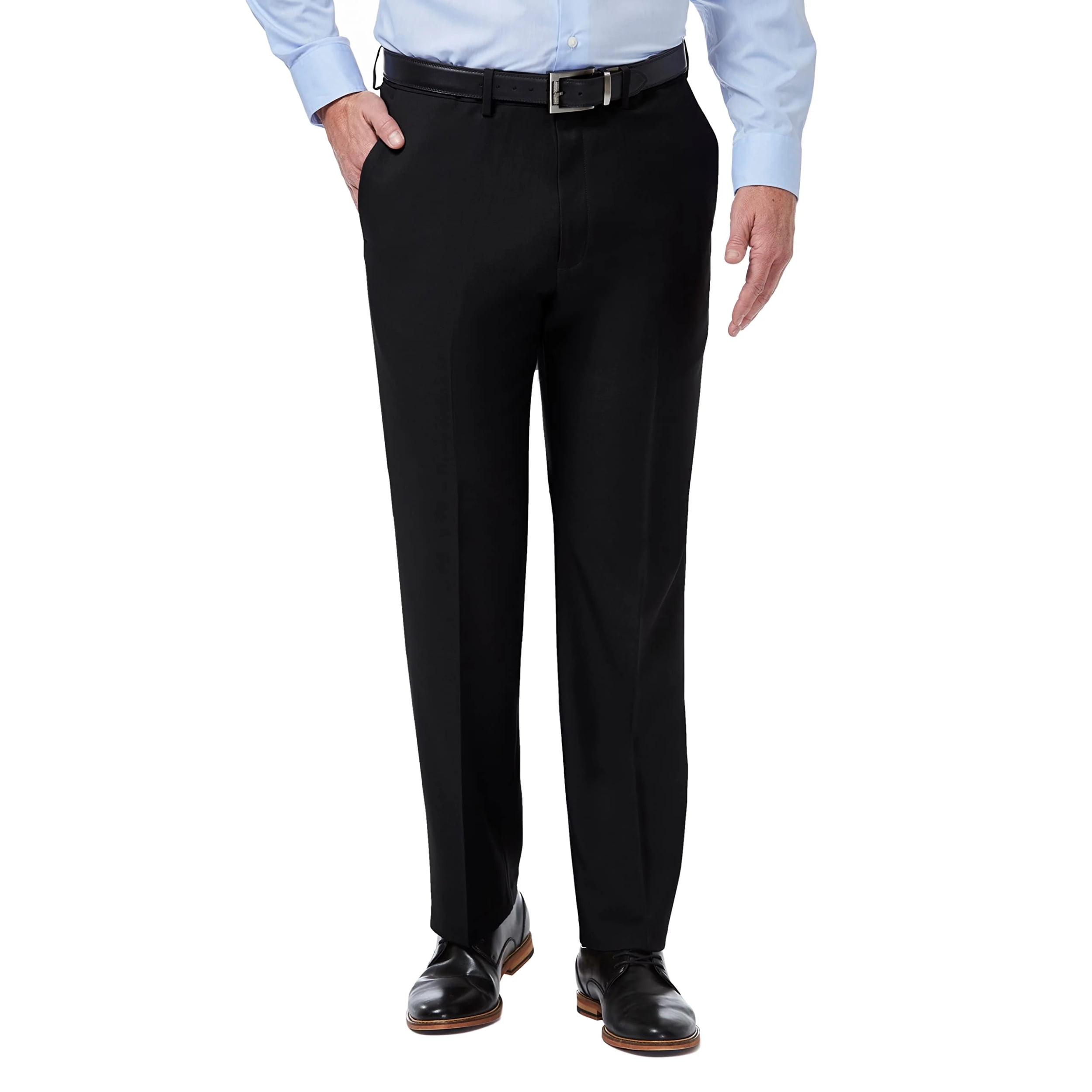 Haggar Men's Premium Comfort Classic Fit Flat Front Dress Pants Black, 48W  x 36L - Walmart.com