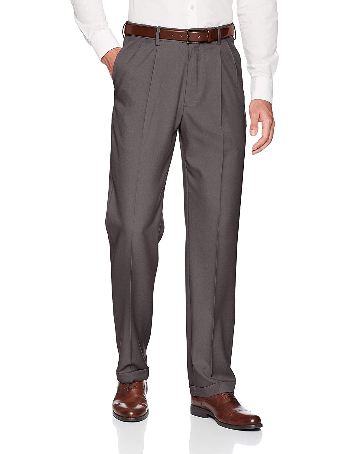 haggar men's premium comfort classic fit pleat front dress pant Haggar Premium Comfort Dress Pants, Pleated Front in Dark Chocolate