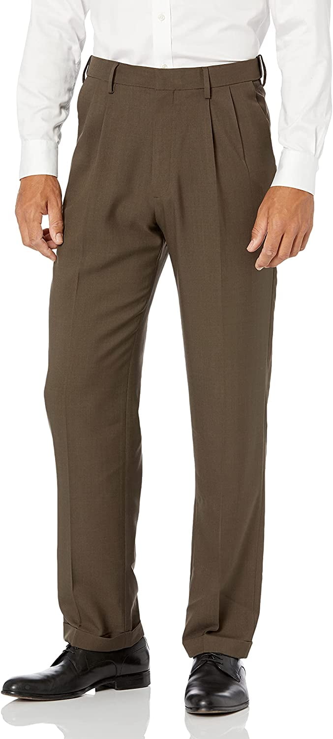 haggar men's premium comfort classic fit pleat front dress pant Haggar Premium Comfort Dress Pants in Blue