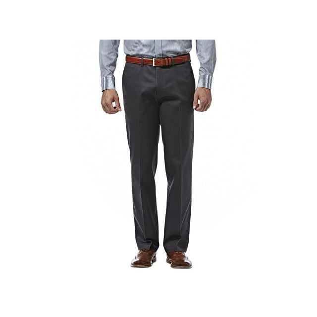 Haggar Men's Premium No Iron Khaki Flat Front Pant Straight Fit HC10889
