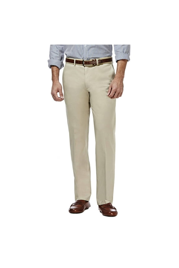 Men's Premium No Iron Khaki Flat Front Pant Straight Fit HC10889