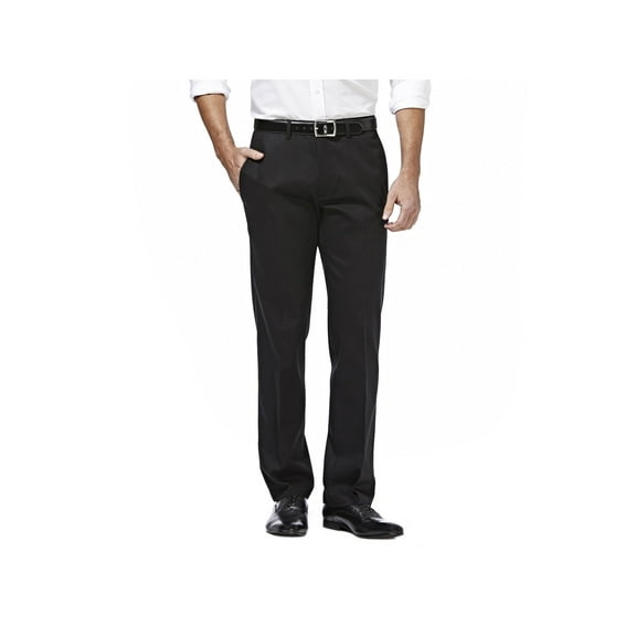 Haggar Men's Premium No Iron Khaki Flat Front Pant Straight Fit HC10889