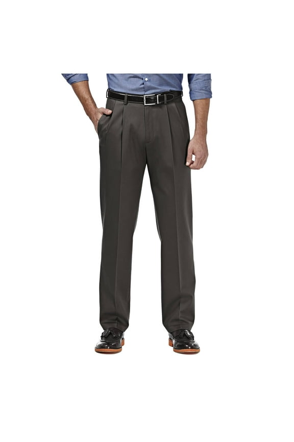 Men's Premium No Iron Khaki Pleat Front Pant Classic Fit HC10897