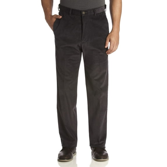 Haggar Men's Stretch City Flat Front Corduroy Pants, Dusk, 40X30