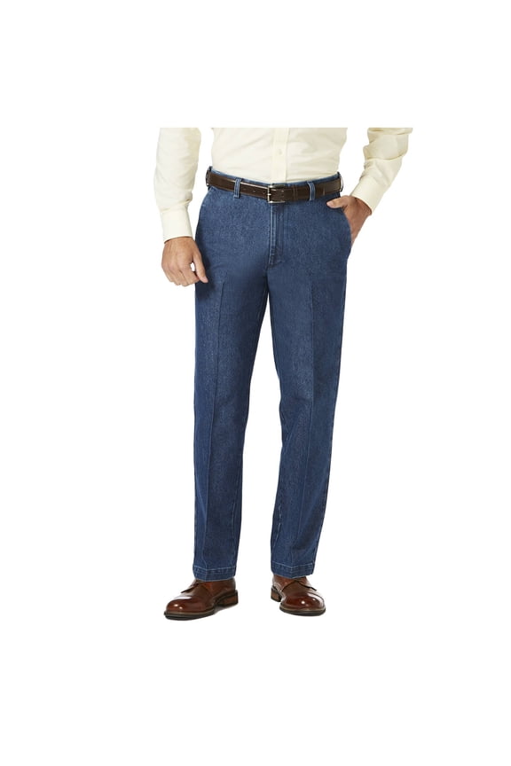 Men's Stretch Denim Flat Front Trouser Classic Fit HC00275