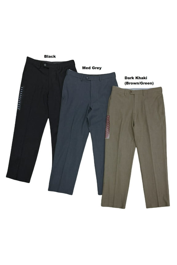 Men's Stretch Expandable Waist Travel Performance Dress Pants, Classic