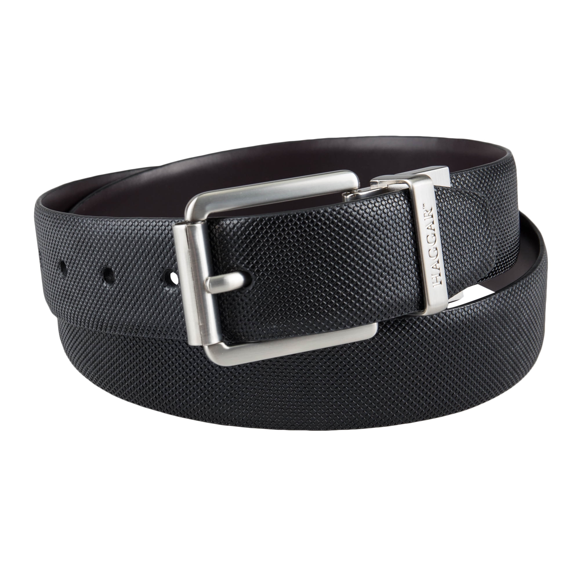 Haggar Men's Textured Reversible Two-in-One Belt