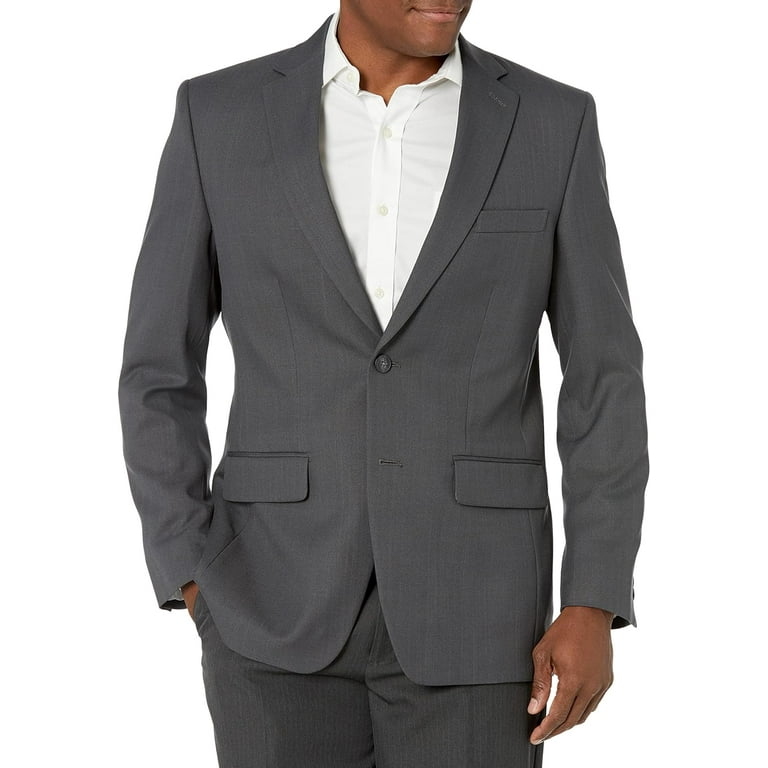 Haggar Men s Travel Performance Tailored Fit Suit Separates Pants Jackets Suit Jacket 46 Tall Dk. Heather Grey Jacket Walmart