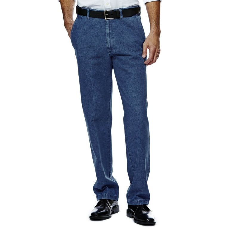 Haggar Men's Work To Weekend Plain Front Denim Pants Big Sizes