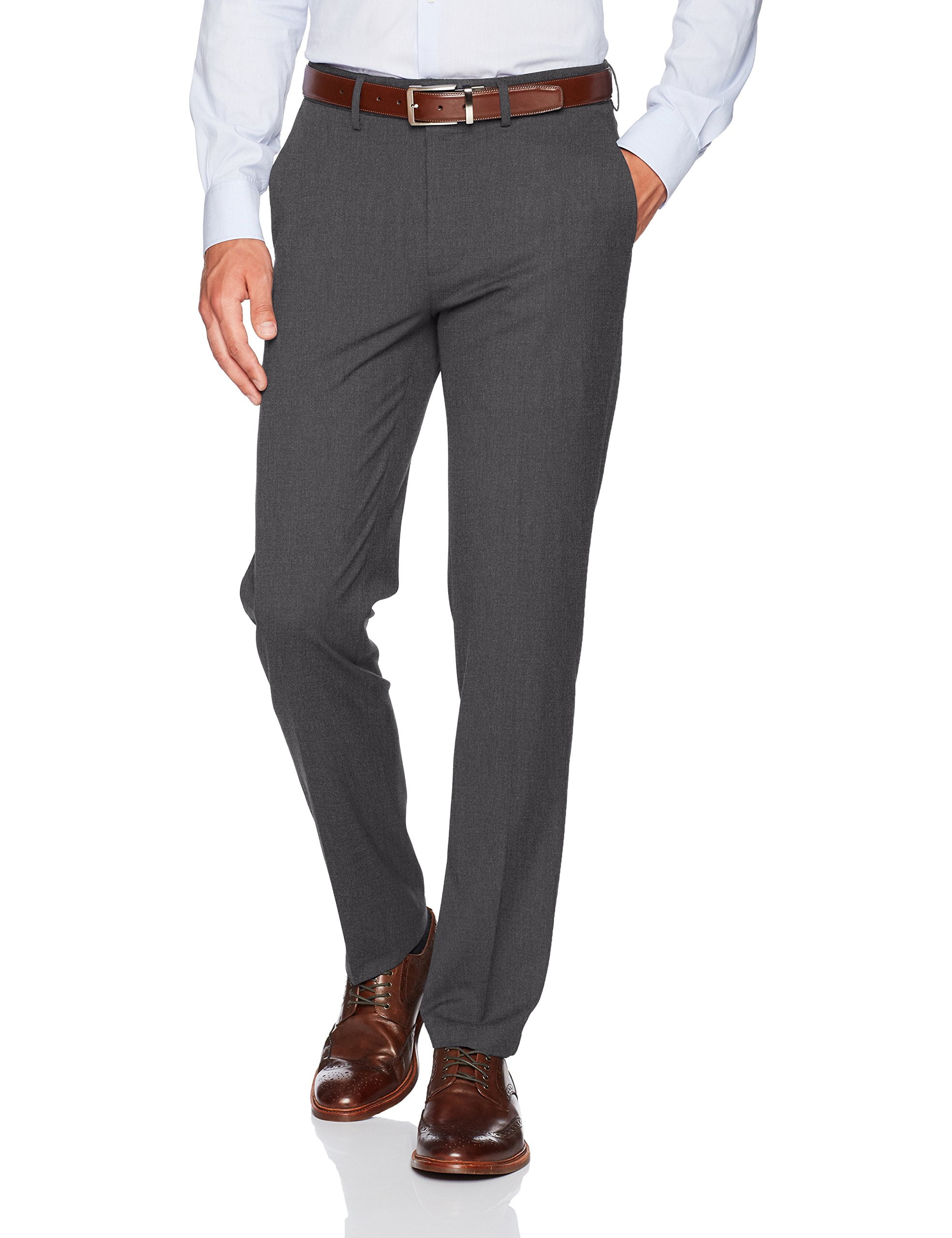Haggar Men's the Active Series City Flex 5 Pocket Slim Fit Flat Front Pant Gray Size 32X29