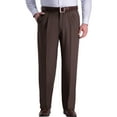 thumbnail image 1 of Haggar Mens Big & Tall Classic Fit Wrinkle Free Dress Pants Brown 48/30, 1 of 7