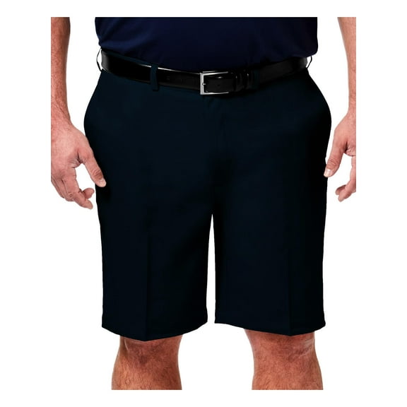 HAGGAR Mens Navy Expandable Waist, Shorts 56 R