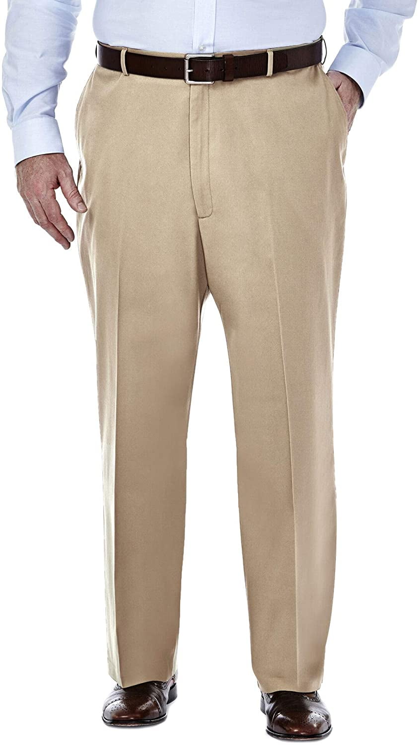 slim fit dress slacks Haggar The Active Series Stretch 5-Pocket Pants in Khaki