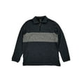 thumbnail image 1 of Haggar Mens Black & Gray Fleece Quarter-Zip Pullover Sweater Jacket Small, 1 of 1