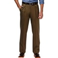 thumbnail image 1 of Men’s Haggar® Premium No-Iron Khaki Stretch Classic-Fit Pleated Expandable Waist Pants Color: Toast Size: 44X30, 1 of 4