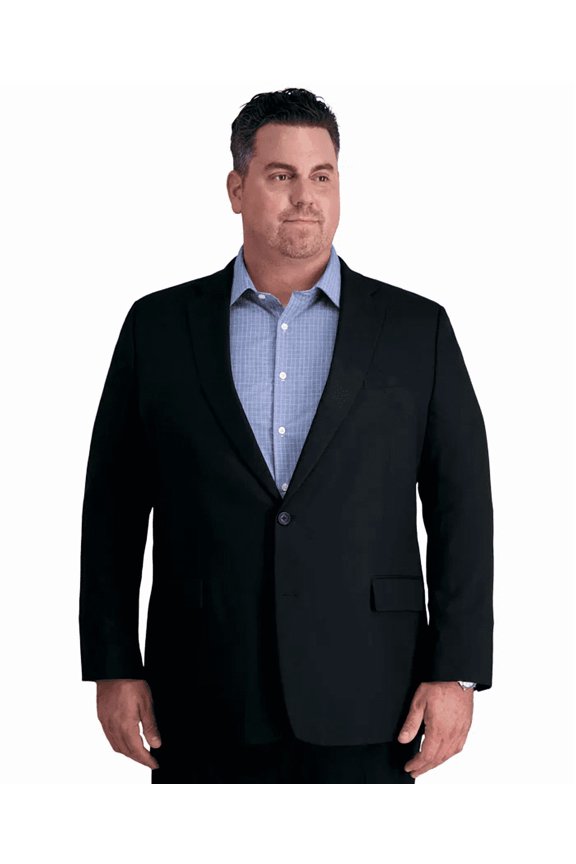 Mens Classic fit Suit Jacket Blazer 52 R Black Solid
