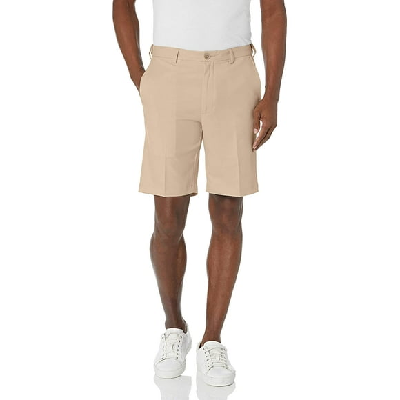 Men's Haggar® Cool 18® Pro Gabardine Flat Front Shorts Color: Tan Size: 34