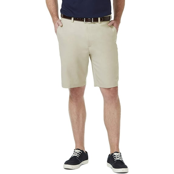 Haggar Mens Cool 18 Straight Fit Flat Front Shorts 56 String Classic
