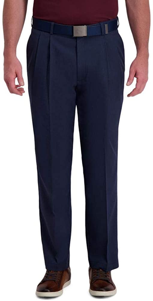 Haggar Mens Cool Right Performance Flex Stria Classic Fit