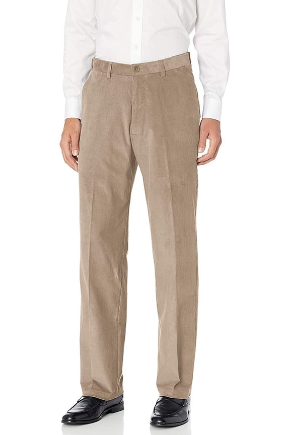 Men's Haggar® Classic-Fit Stretch Expandable Waistband Corduroy Pants Color: Medium Khaki Size: 36X32