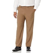 Haggar Men's Premium No Iron Classic Fit Expandable Waist Pleat Front Pant, Dark Grey, 32x30