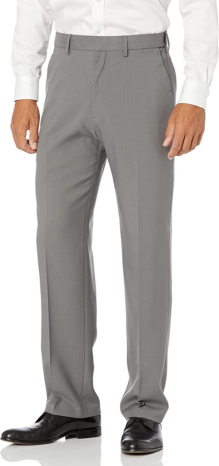 Mens Haggar Premium Comfort Expandable-Waist Classic-Fit Stretch Flat-Front Dress Pants Color: Medium Gray Size: 40X32 Mens Haggar Premium Comfort Expandable-Waist Classic-Fit Stretch Flat-Front Dress Pants Color: Medium Gray Size: 40X32