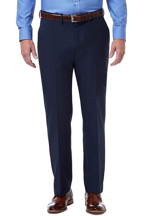Mens Premium Comfort Classic Fit Flat Front Expandable Waist Pant