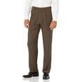 thumbnail image 1 of Haggar Mens Premium Comfort Classic Fit Pleat Expandable Waist Pant 44W x 29L Dark Chocolate, 1 of 5