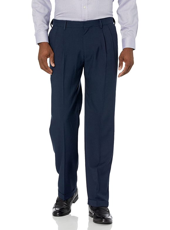Haggar Premium Comfort Dress Pant Classic Fit Pleated Men's Haggar Premium  Comfort Expandable-Waist Classic-