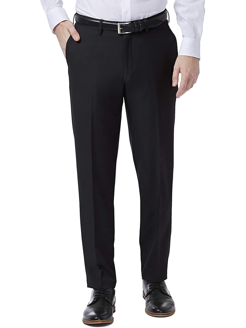 green emerald velvet dress Haggar Premium Comfort Dress Pants, Flat Front in Dark Grey