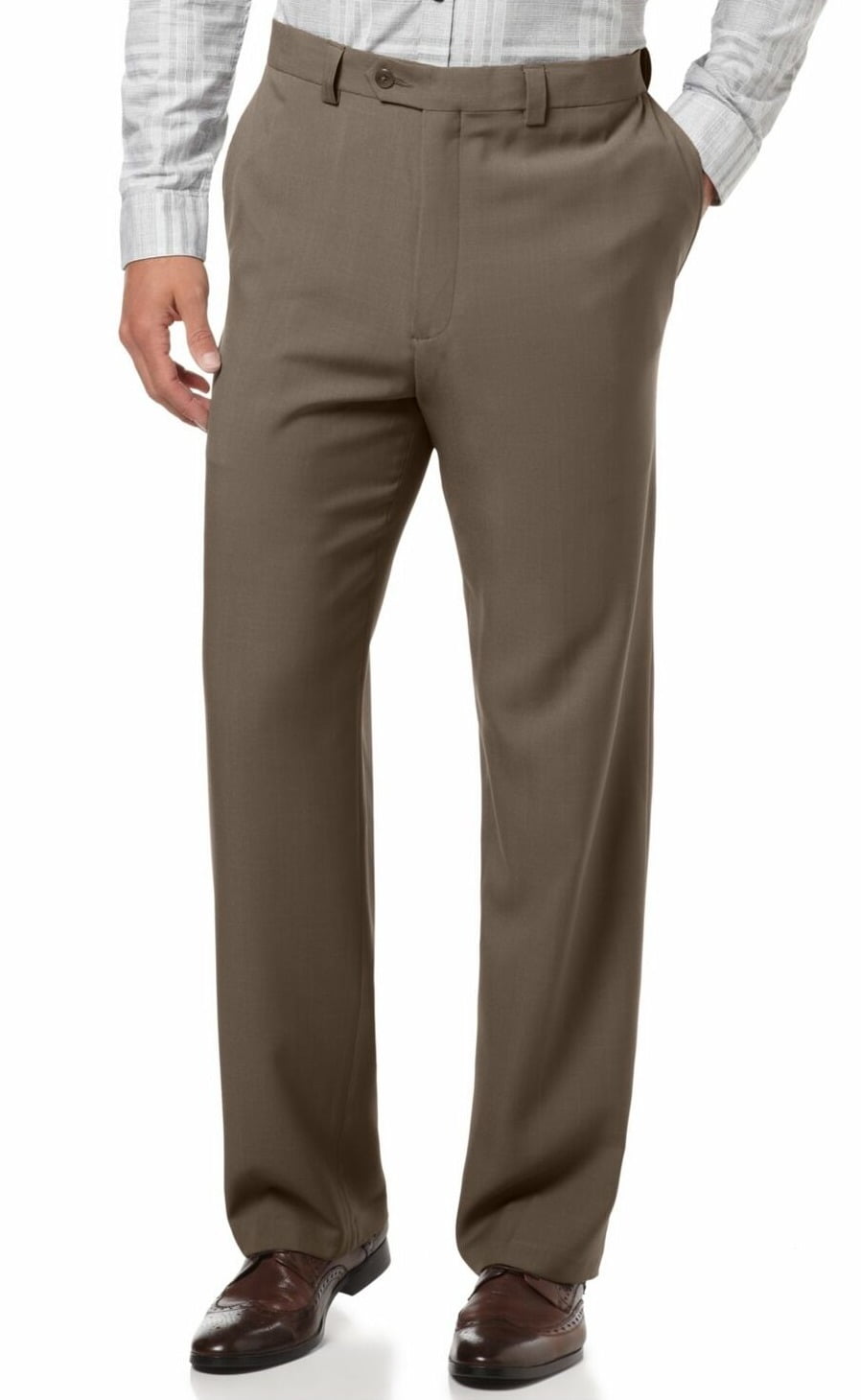 Haggar Men's E-CLO Stria Flat Front Dress Pant Classic Fit, Sizes 32x30-44x32