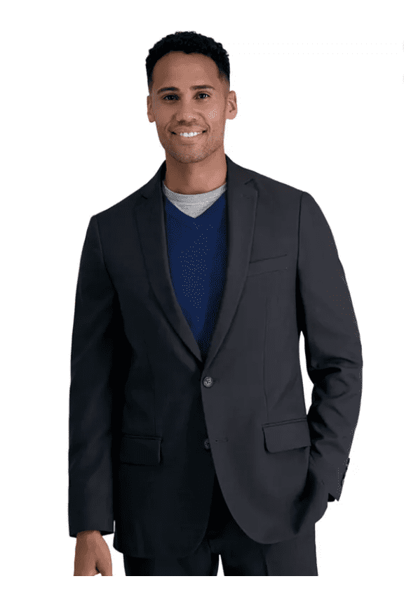 Mens Slim fit Suit Jacket Blazer 40 R Charcoal Solid Stretch