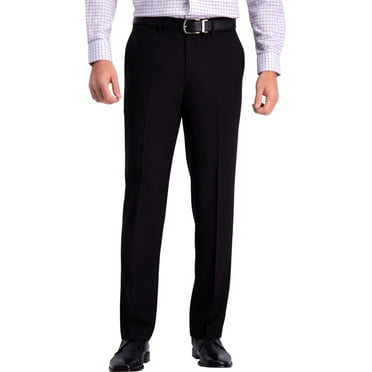 Haggar Mens Straight Fit Wrinkle Free Dress Pants Black 34/34