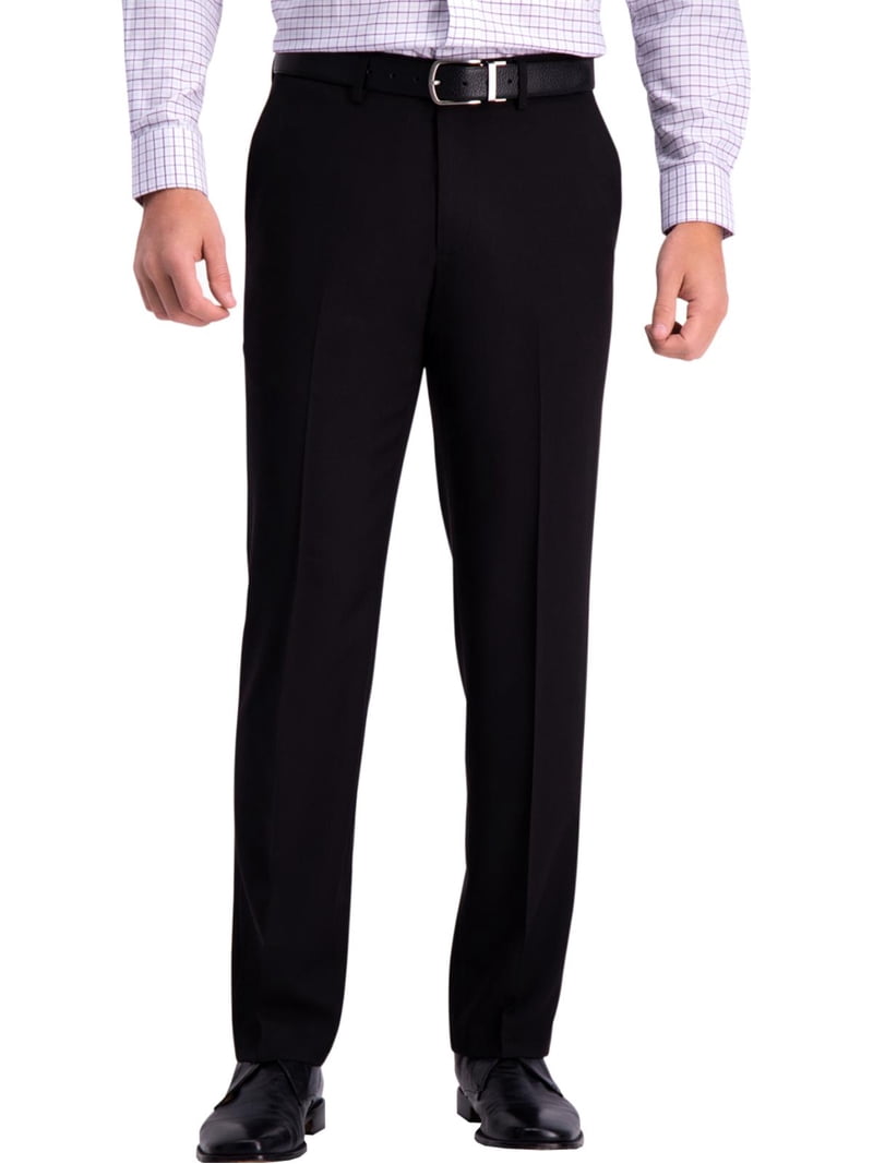 Men's Haggar Premium Comfort Straight-Fit Flat-Front Dress Pants Color: Black Size: 34X30 Men's Haggar Premium Comfort Straight-Fit Flat-Front Dress Pants Color: Black Size: 34X30