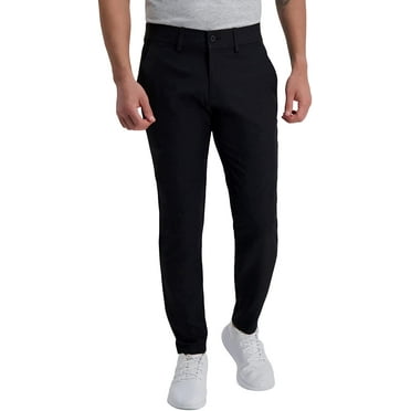Haggar Mens The Active Series Slim Fit Flat Front Pant 32W x 30L Onyx