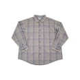 thumbnail image 1 of Haggar Mens Truffle Plaid Woven Long Sleeve Button-Down Shirt Large, 1 of 1