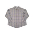 thumbnail image 1 of Haggar Mens Truffle Plaid Woven Long Sleeve Button-Down Shirt Small, 1 of 1