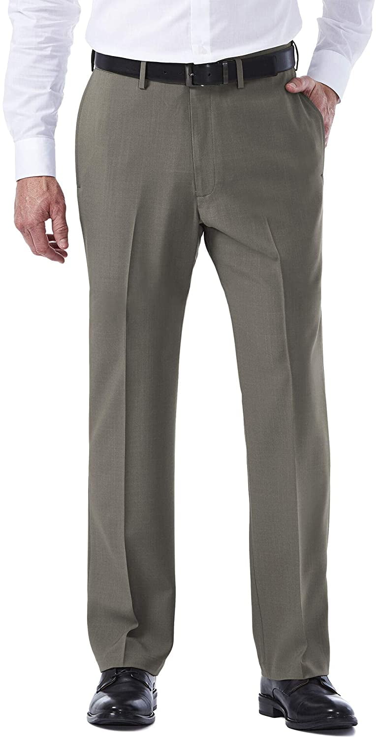 white christmas dresses Haggar E-CLO Stria Dress Pants, Flat Front in Navy main image 0