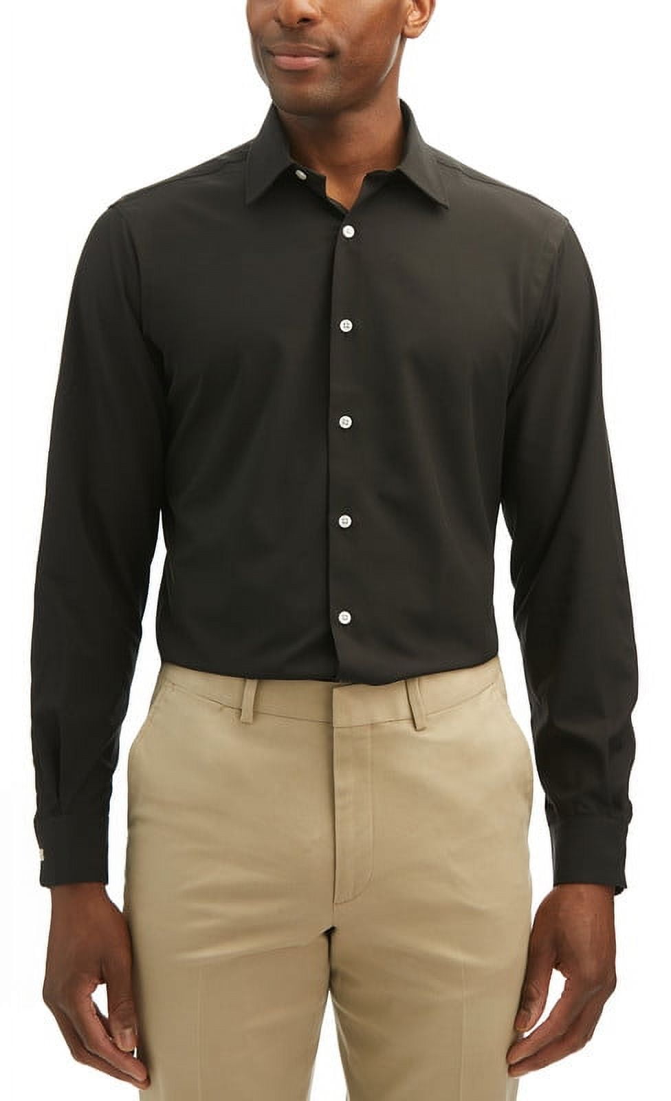 Haggar Smart Wash Men's Slim Fit Performance Button Up Dress Shirt -  Walmart.com