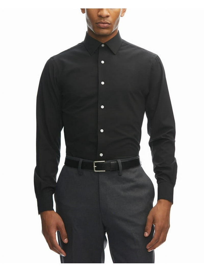 Haggar Smart Wash Men's Slim Fit Performance Button Up Dress Shirt -  Walmart.com