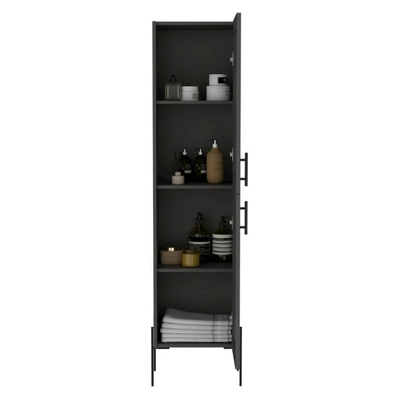 Hagi 71" Tall  Linen Cabinet Engineered Wood Gray